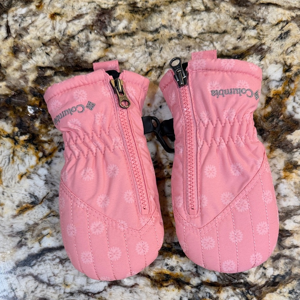 Columbia Floral Pink Kids Mittens